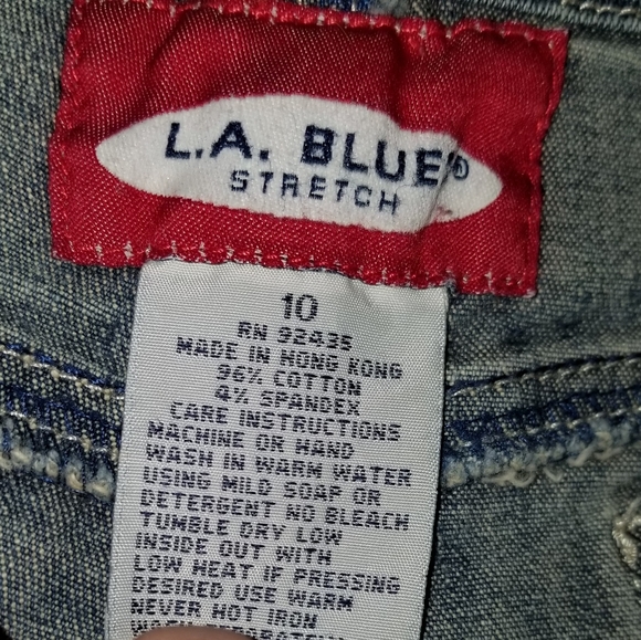 LA Blues Y2k Lace Up Hi Rise Flare Jeans Spandex Blend Sz 10 (30x30) - Picture 10 of 10